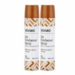 Amazon Brand - Solimo Home Air Freshener Spray, 300 ml - Earthy Sandalwood (Pack of 2)