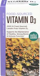 WHOLE FOODS MARKET Food-Sourced Vitamin D3 2000 IU, 60 CT