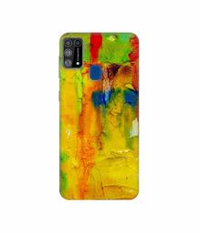 Amazon Brand - Solimo Designer Yellow and Green Paint 3D Printed Hard Back Case Mobile Cover for Samsung Galaxy M31