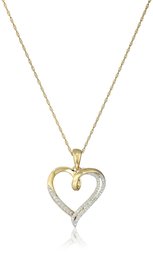 Collana in argento Sterling con ciondolo a forma di cuore (1/10 cttw), 45,7 cm