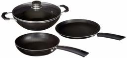 Amazon Brand - Solimo 3-Piece Non-Stick Cookware Set (without Induction Base)