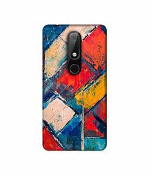 Amazon Brand - Solimo Designer Dark Multicolor Blocks 3D Printed Hard Back Case Mobile Cover for Nokia 6.1 Plus