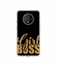 Amazon Brand - Solimo Designer Sparkle Girl Boss UV Printed Soft Back Case Mobile Cover for OnePlus 7T