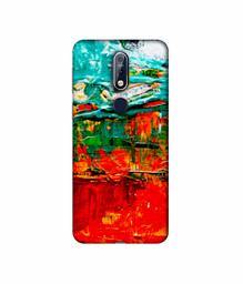 Amazon Brand - Solimo Designer Green and Orange Glass Color 3D Printed Hard Back Case Mobile Cover for Nokia 7.1