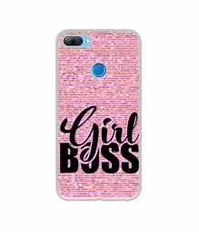 Amazon Brand - Solimo Designer Girl Boss On Pink Sparkle UV Printed Soft Back Case Mobile Cover for Honor 9N