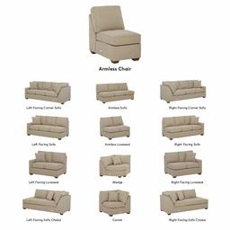 Amazon Brand – Stone & Beam Bagley Sectional Component Armless Chair, 23