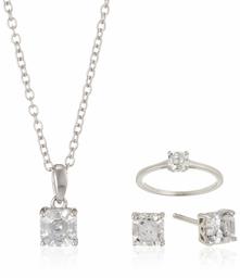 [Find] Amazon Collection Rhodium Plated Sterling Silver Clear As (Car Cut kyu-bikkuzirukoniasoritexiazyueri-setto (Pendant, Ring And Earrings) – Size 10 Pendant jes04923 _ 110cl10jd00 