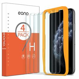 EONO Essentials [4 Pezzi] Pellicola Protettiva Compatibile con iPhone 11 PRO/iPhone XS/iPhone X in Vetro Temperato Anti-Graffi Anti-Impronte Durezza 9H Trasparenza 99,99% Senza Bolle