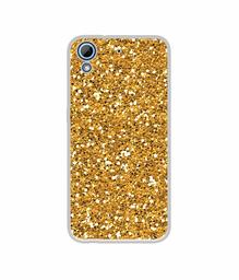 Amazon Brand - Solimo Designer Golden Sparkle UV Printed Soft Back Case Mobile Cover for HTC Desire 626/HTC Desire 628