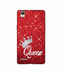 Amazon Brand - Solimo Designer Queen On Red Glitter 3D Printed Hard Back Case Mobile Cover for Oppo F1