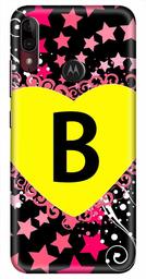 Amazon Brand - Solimo Designer Heart Pattern Alphabet-B 3D Printed Hard Back Case Mobile Cover for Motorola Moto E6s / Motorola Moto E6 Plus