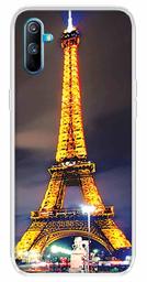 Amazon Brand - Solimo Designer Multicolor Lighting Eiffel Tower Printed Soft Back Case Mobile Cover for Realme C3