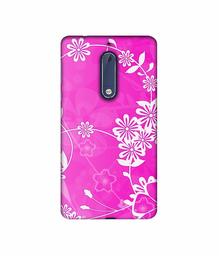 Amazon Brand - Solimo Designer Flower Pattern 3D Printed Hard Back Case Mobile Cover for Nokia 5