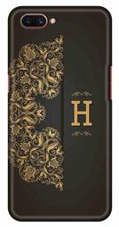 Amazon Brand - Solimo Designer Black Pattern Alphabet-H 3D Printed Hard Back Case Mobile Cover for Oppo A3s