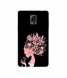 Amazon Brand - Solimo Designer Pink Color Lady Vector 3D Printed Hard Back Case Mobile Cover for Samsung Galaxy Note 4