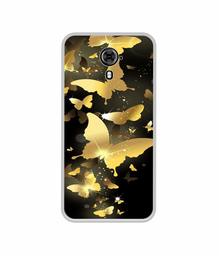 Amazon Brand - Solimo Designer Golden Butterfly Pattern UV Printed Soft Back Case Mobile Cover for Micromax Yu Yureka Black