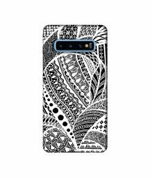 Amazon Brand - Solimo Designer Random White Pattern 3D Printed Hard Back Case Mobile Cover for Samsung Galaxy S10 Plus