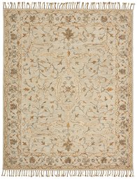 Amazon Brand – Stone & Beam Cooper Vintage Farmhouse Motif Wool Area Rug, 4 x 6 Foot, Charcoal and Beige