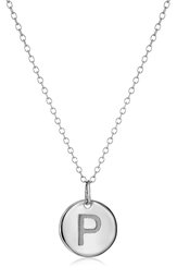 Sterling Silver Round Disc Initial