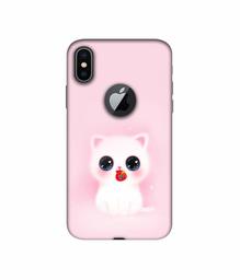 Amazon Brand - Solimo Designer Kitty 3D Printed Hard Back Case Mobile Cover for Apple iPhone X (Logo Cut)