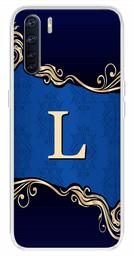 Amazon Brand - Solimo Designer Multicolor Blue Pattern Alphabet-L Printed Soft Back Case Mobile Cover for Oppo F15