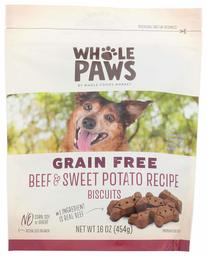 Whole Paws Grain Free Beef & Sweet Potato Recipe Dog Biscuits, 16 oz