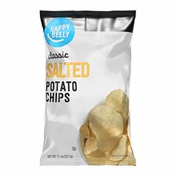 Amazon Brand - Happy Belly Classic Salted Potato Chips, 11 Ounce