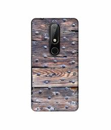 Amazon Brand - Solimo Designer Wooden Blocks Check 3D Printed Hard Back Case Mobile Cover for Nokia 6.1 Plus