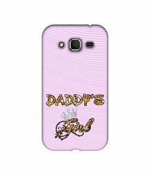 Amazon Brand - Solimo Designer Daddy's Girl in Glitter Pattern 3D Printed Hard Back Case Mobile Cover for Samsung Galaxy Core Prime