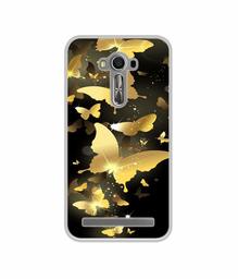 Amazon Brand - Solimo Designer Golden Butterfly Pattern UV Printed Soft Back Case Mobile Cover for Asus Zenfone 2 Laser ZE550KL