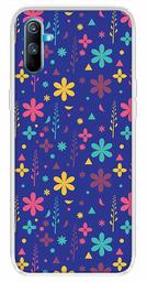 Amazon Brand - Solimo Designer Multicolor Floral Violet Abstract Printed Soft Back Case Mobile Cover for Realme C3