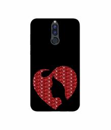 Amazon Brand - Solimo Designer Heart Shape Lady with Glitter 3D Printed Hard Back Case Mobile Cover for Huawei Honor 9i