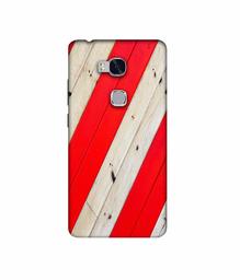 Amazon Brand - Solimo Designer Red and Cream Color Wood 3D Printed Hard Back Case Mobile Cover for Huawei Honor 5X