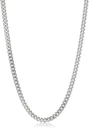 Men's Stainless Steel 2mm Curb Chain Necklace, 24