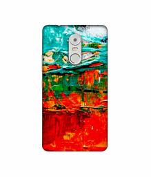 Amazon Brand - Solimo Designer Green and Orange Glass Color 3D Printed Hard Back Case Mobile Cover for Lenovo K6 Note