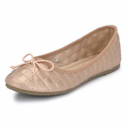 Flavia Women's Rose Gold Ballet Flats-9 UK (41 EU) (10 US) (FL-910/GOLD)