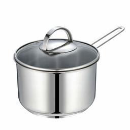 Eono by Amazon panela pequena para indução de aço inoxidável com tampa de vidro temperado adequada para todos os tipos de cozinhas, forno e máquina de lavar loiça, perfeita para aquecer leite, 16 cm 1,5 l, NG-1610