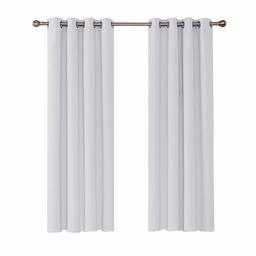 UMI by Amazon Blackout Curtains Thermal Insulated Window Curtains Eyelet Super Soft Window Treatment for Bedroom 66 x 72 Inch Silver Grey 2 Panels