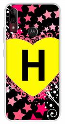 Amazon Brand - Solimo Designer Multicolor Heart Pattern Alphabet-H Printed Soft Back Case Mobile Cover for Motorola Moto E6s / Motorola Moto E6 Plus