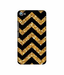 Amazon Brand - Solimo Designer Golden Zik Zak Pattern 3D Printed Hard Back Case Mobile Cover for Micromax Canvas Fire 4 A107