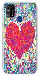 Amazon Brand - Solimo Designer Multicolor Stromae Heart Design Printed Soft Back Case Mobile Cover for Samsung Galaxy M31