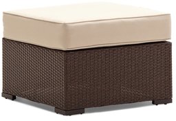 Strathwood Griffen All Weather Wicker Ottoman, Dark Brown