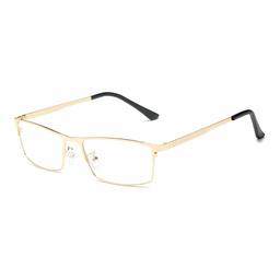 Anti Blue Light Blocking Glasses Women Men Eyewear Frame Transparent Lens（Metal square frame）