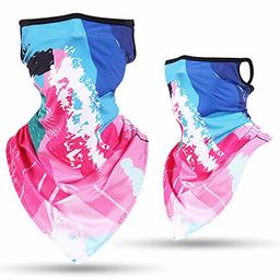 Taloyone Face Mask Bandanas Neck Gaiter Ear Loops Face Balaclava Non Slip Light Cool Breathable for Sun Wind Dust Bandana Men Women Neck Gaiter Mask Protection Headwear Headband, Pattern 1