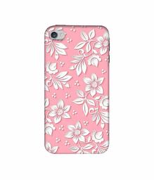 Amazon Brand - Solimo Designer White Flower Pattern 3D Printed Hard Back Case Mobile Cover for Apple iPhone 4 / 4S