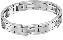 Men's Stainless Steel Bracelet (3/8 cttw, H-I Color, I2-I3 Clarity)