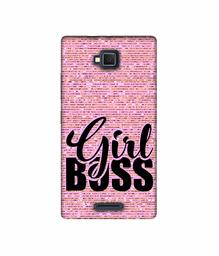 Amazon Brand - Solimo Designer Girl Boss On Pink Sparkle UV Printed Soft Back Case Mobile Cover for Lava A82