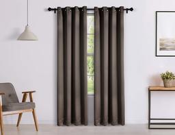 Amazon Brand - Solimo Room Darkening Blackout Door Curtain, 7 Feet (Brown)