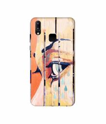 Amazon Brand - Solimo Designer Potrat On Wood 3D Printed Hard Back Case Mobile Cover for Vivo Y95