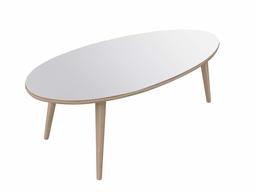 Amazon Brand - Movian Adour Oval Coffee Table, 55 x 110 x 39cm, White/Light Brown